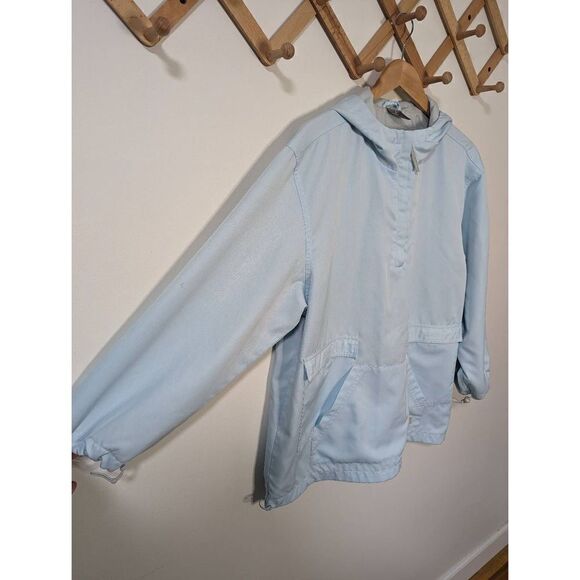 Nike Men's Quarter-Zip Wind Breaker Light Blue Oversized Hooded Jacket - Size M - Picture 4 of 11